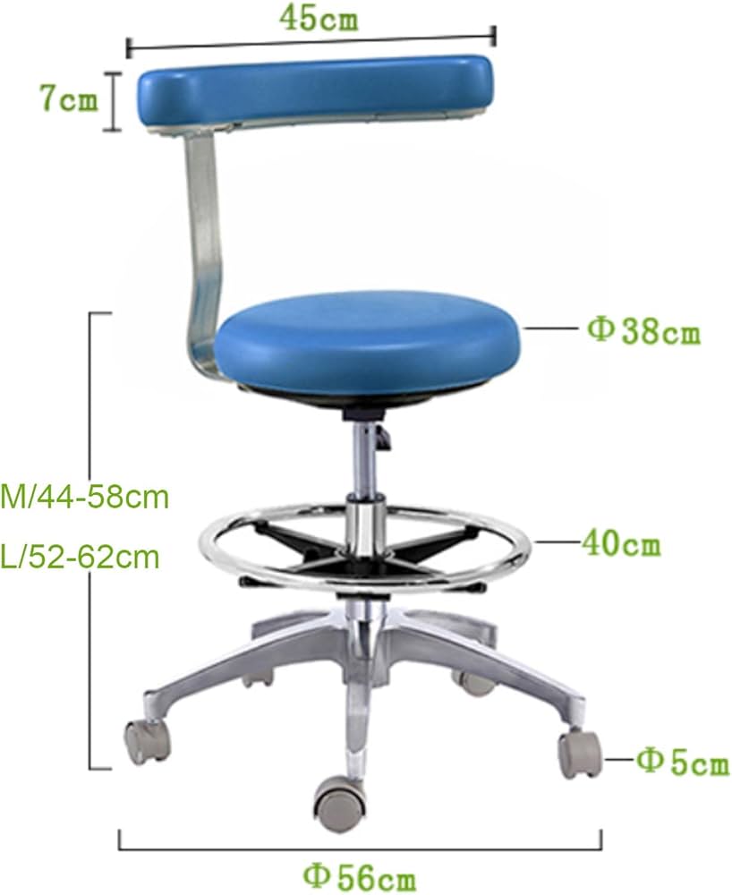 歯科用スツール 高さ調節可能なキャスター付き　医療施設用スツール　空気圧チェア 歯科用スツール 高さ調節可能なキャスター付き 医療施設用